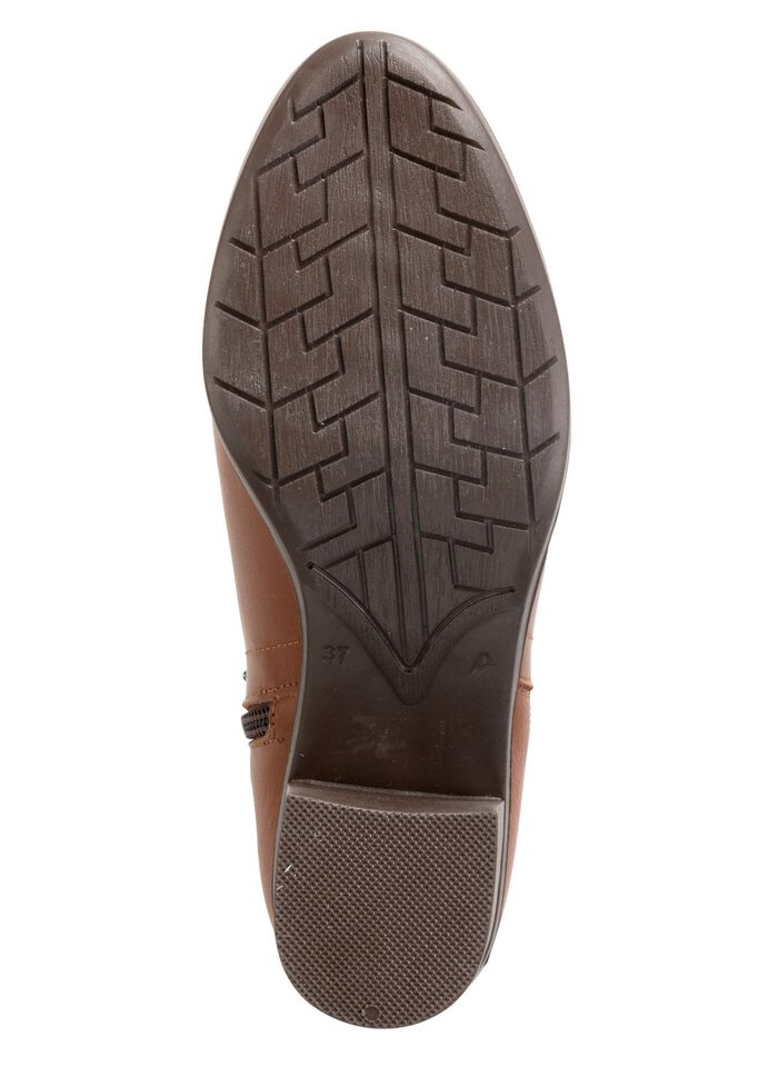 ELENA EDEN enkellaarsjes met trendy decoratieve klinknagels COGNAC