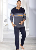 Pyjama met knoopsluiting en open uiteinden 