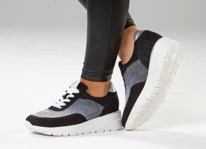 Ranger sneakers met kleurverloop, sprankelende strass steentjes 