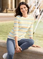 Trui met strepen in een golfdessin 