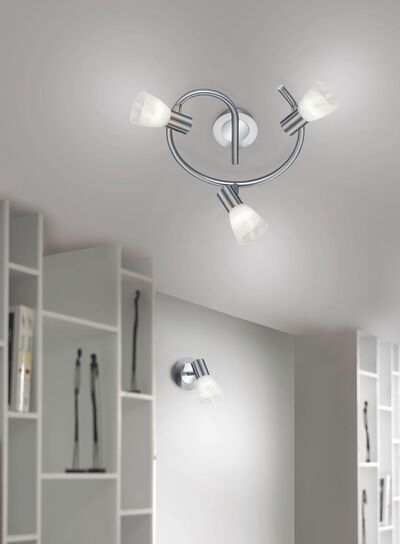 Plafondlamp van mat metaal 