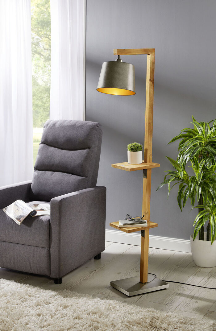 Vloerlamp met kleine planken 