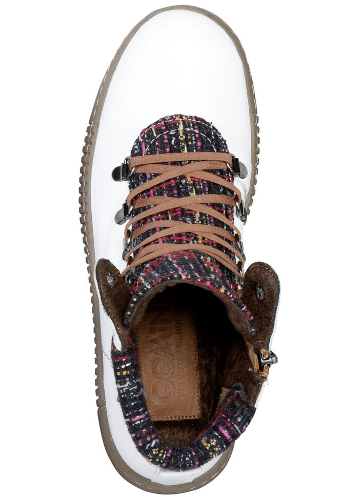 Gemini veterlaarsje van kleurrijk textielmateriaal WIT