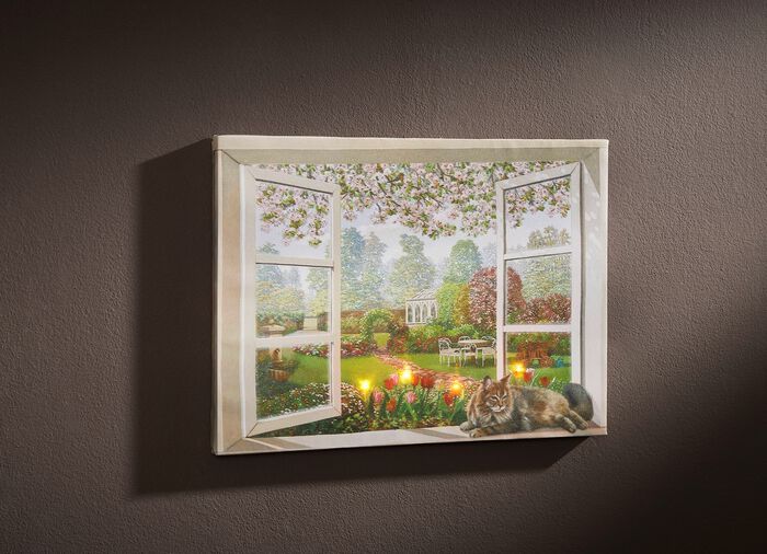 LED-afbeelding op houten frame 