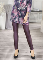 Legging in een fijne glanzende look AUBERGINE