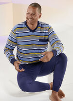 Pastunette-pyjama met garengeverfd gestreept dessin 