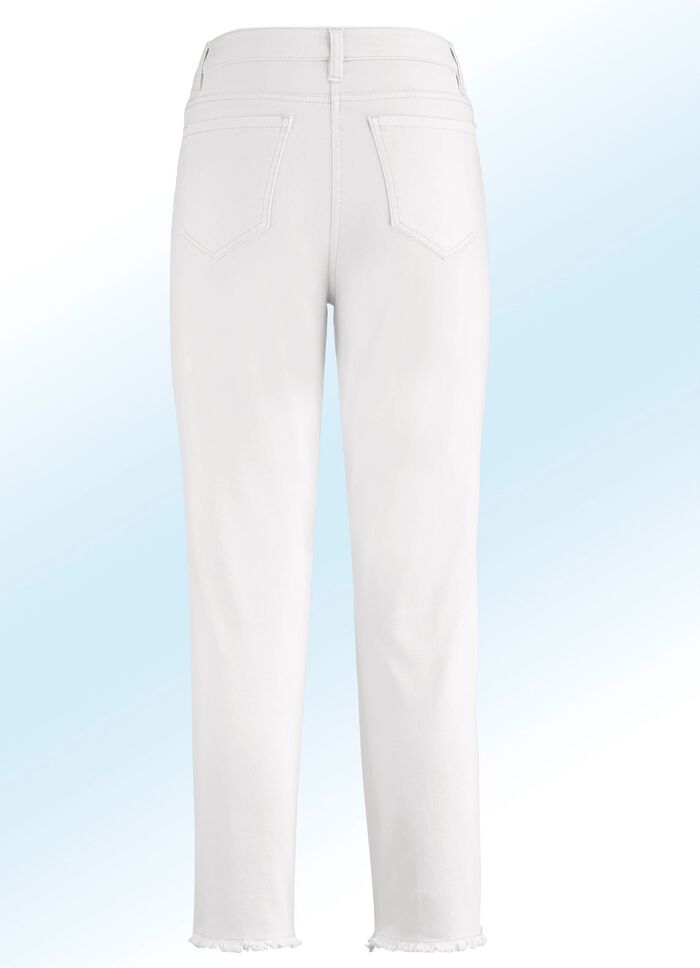 7/8-broek met interessante franjes aan de randen 