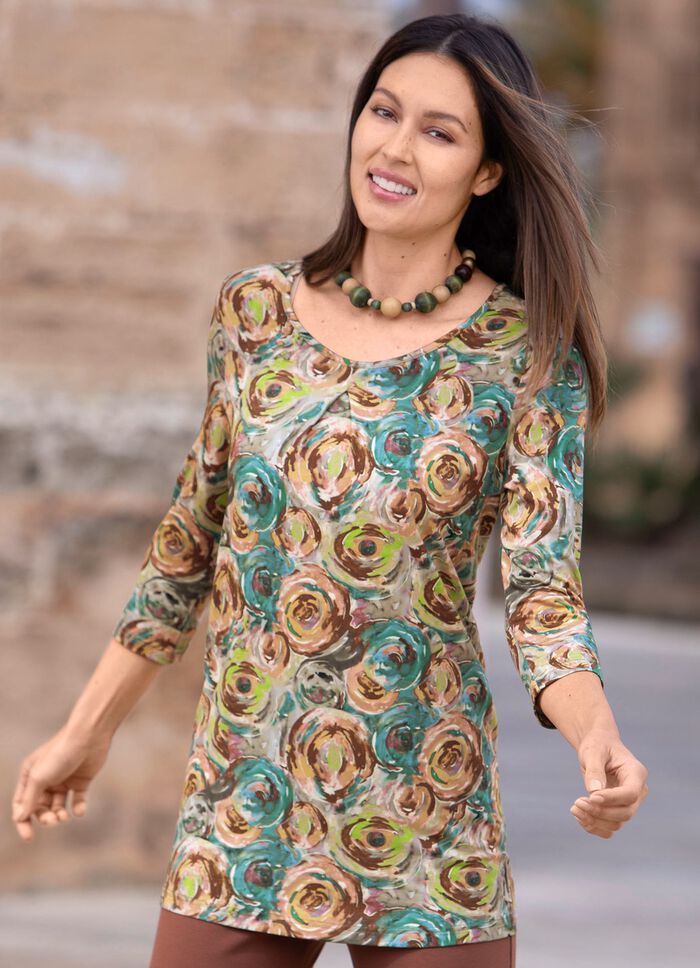 Lang overhemd met stolpplooi 