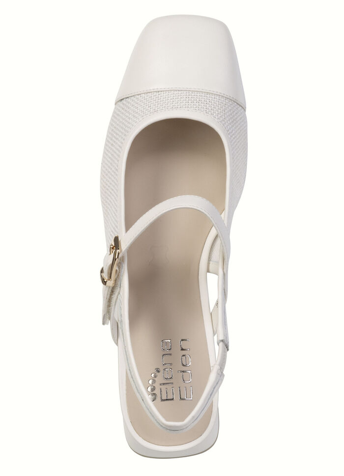 ELENA EDEN, chique dames slingpumps, breedte G, met klittenbandsluiting CREME