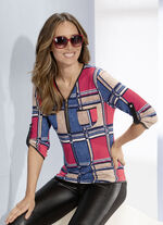 Overhemdtuniek met ruitdessin 