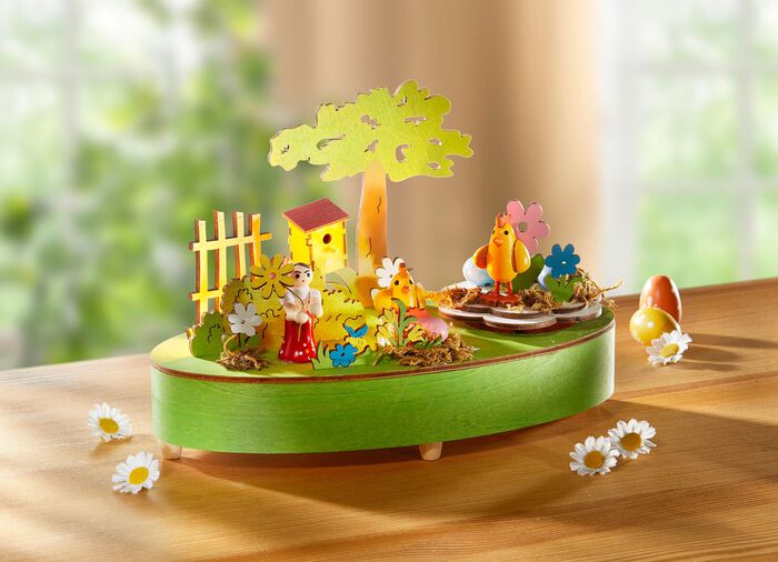 Charmant houten muziekdoosje 