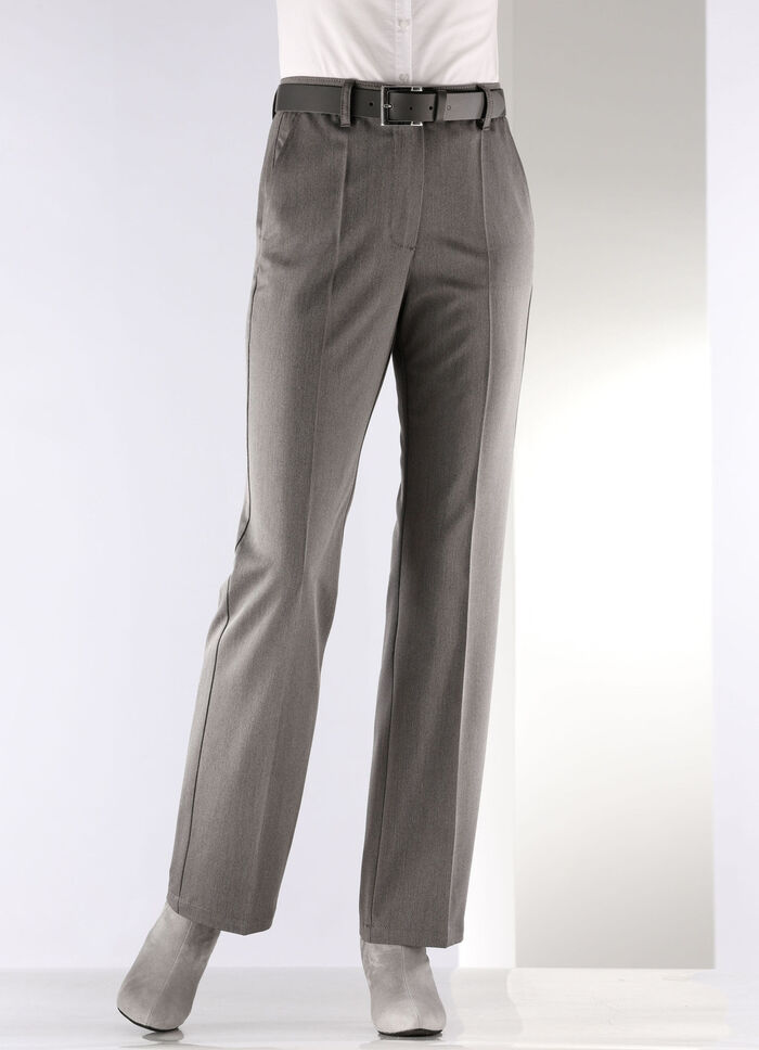 Broek met elastische tailleband aan de achterkant GRIJS GEMÊLEERD