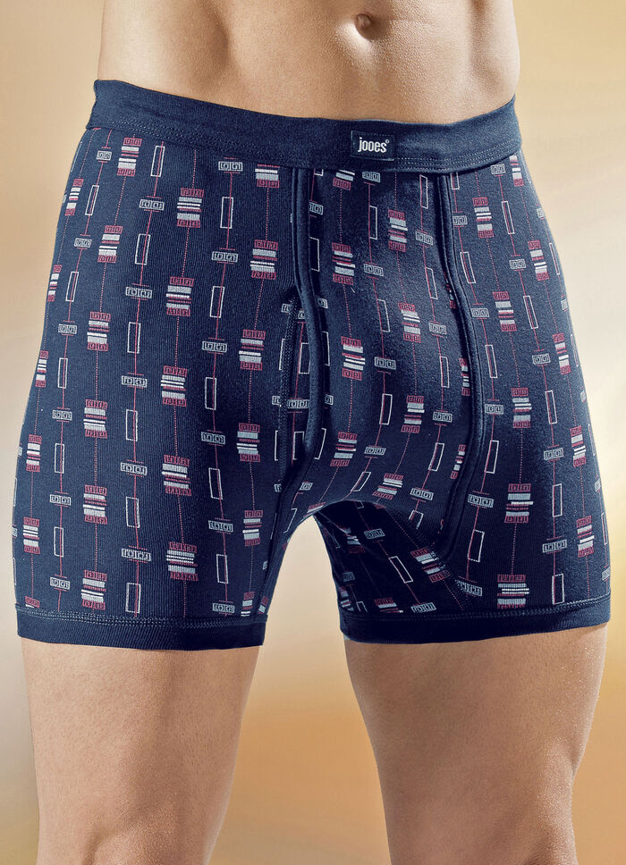 Vier-pack broek met gulp met paspel, all-over dessin 