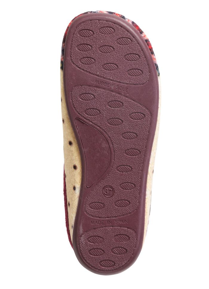 Laurina, klassieke damespantoffels, met uitneembaar voetbed ECRU-KLEURRIJK