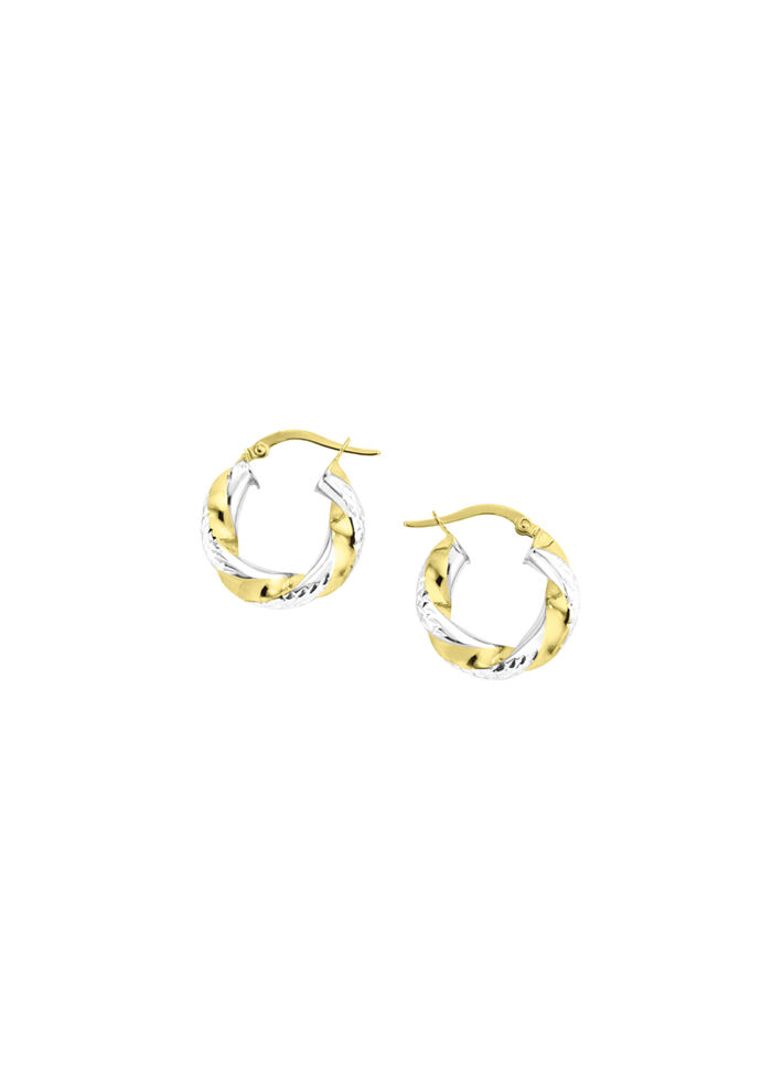 Tweekleurige oorringen met diamantcoating 