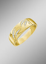 Damesring met bladmotief 