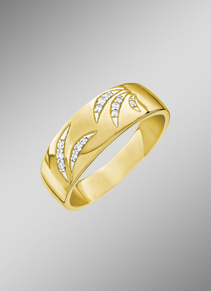 Damesring met bladmotief 