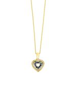 Hanger met synthetische zirkonia en blauwe sierstenen 