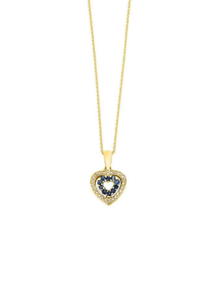 Hanger met synthetische zirkonia en blauwe sierstenen 