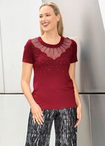Shirttuniek met mesh-inzet 