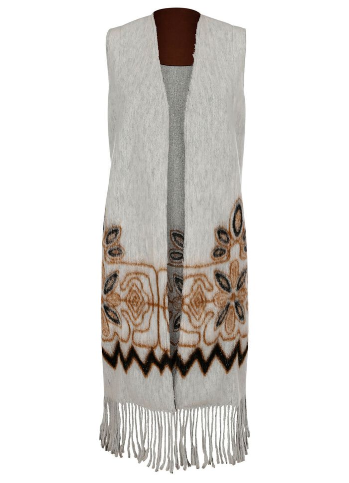 Lang vest met franjes 
