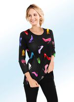 Shirt met felgekleurde inkjetprint 