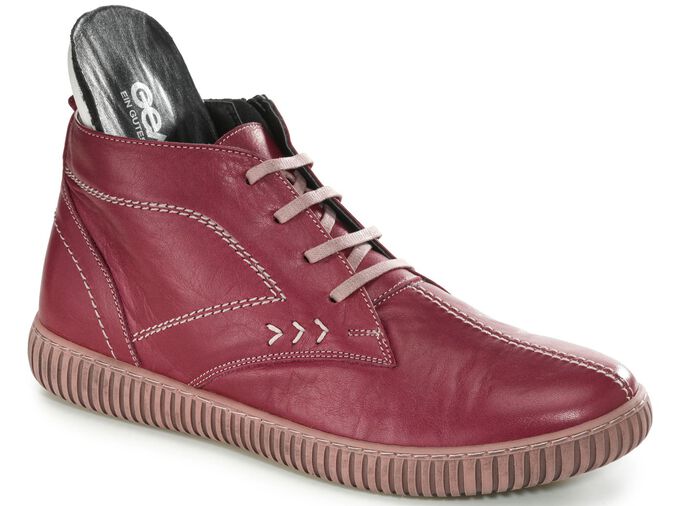 Gemini veterlaarsje met decoratieve stiksels ROBIJNROOD