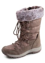 Gevoerde dameslaarzen, winterschoenen, met rits TAUPE