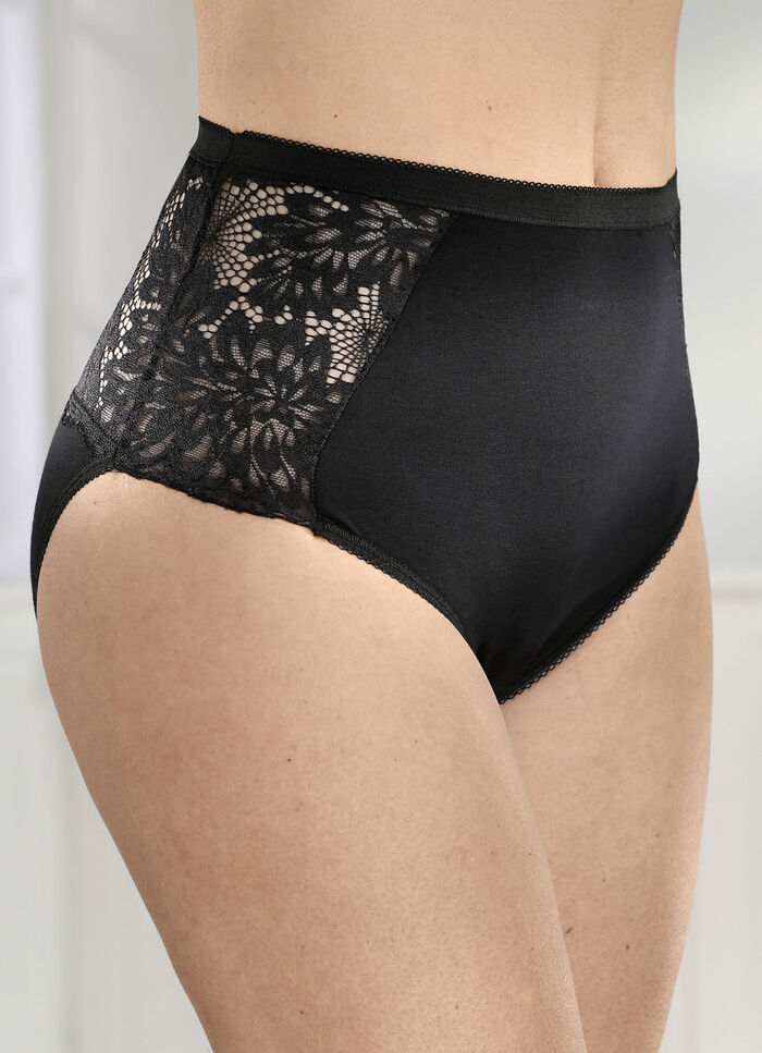 Set van vier slips met elastische kant 