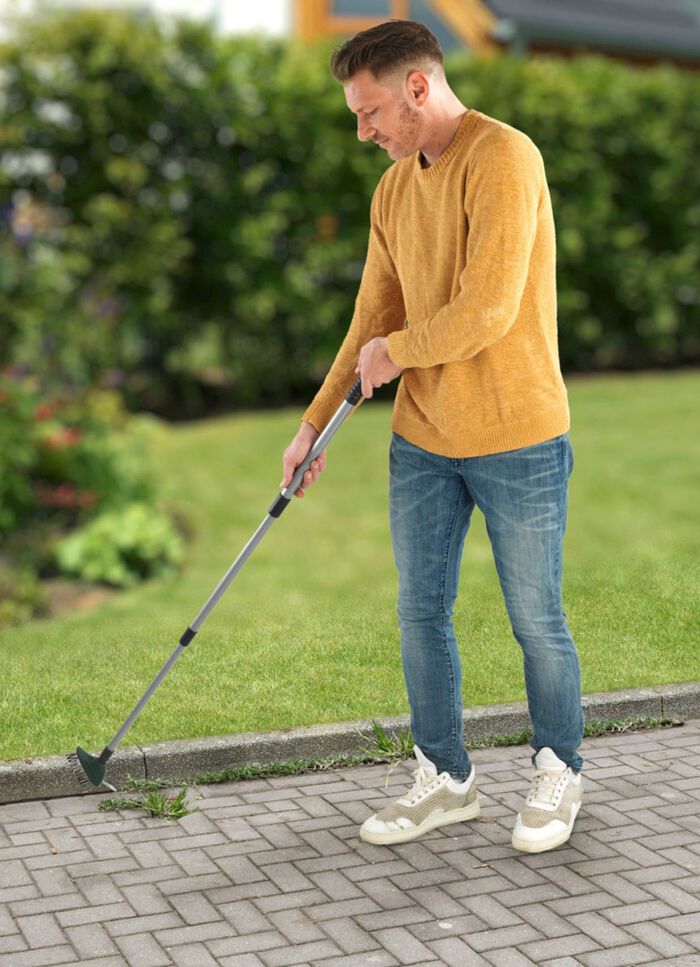 Voegborstel met voegdorn en telescoopsteel 
