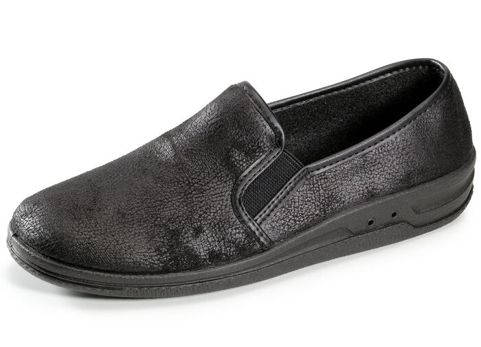 Antieke pantoffels met reliëf ZWART