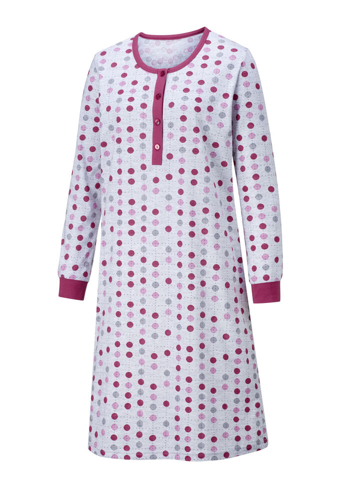 Twee-pack nachthemden, lange mouwen met knoopsluiting en manchetten FUCHSIA/SERING