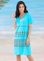 Set van twee jurken met geplaatst printontwerp, gemaakt van puur katoen 