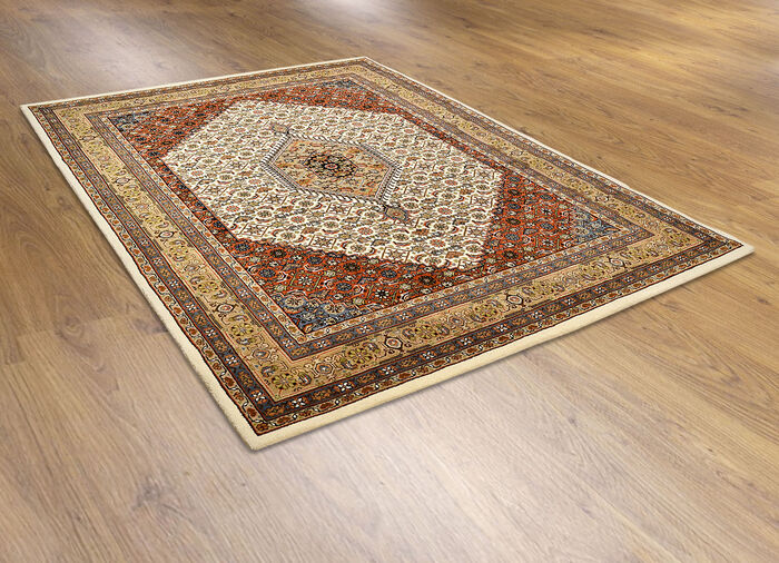 Handgetufte bruggen en tapijten van 100% scheerwol BEIGE