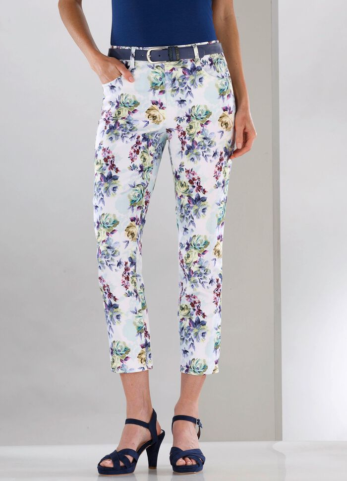 Broek met kleurrijke inkjetprint 