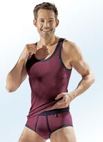 Verpakking met drie onderhemden met contrasterende boorden, van Pfeilring, uni 