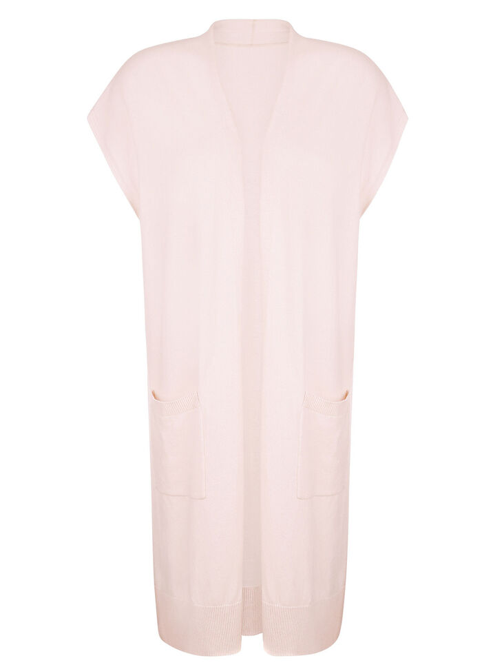 Lang kasjmier gebreid vest 