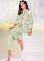 Set van twee pyjama&lsquo;s met lange mouwen met knoopsluiting en manchetten 