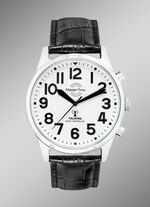 Radiografisch herenhorloge met sprekende tijdmelding 