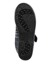 Enkellaarsjes van geruit textielmateriaal 