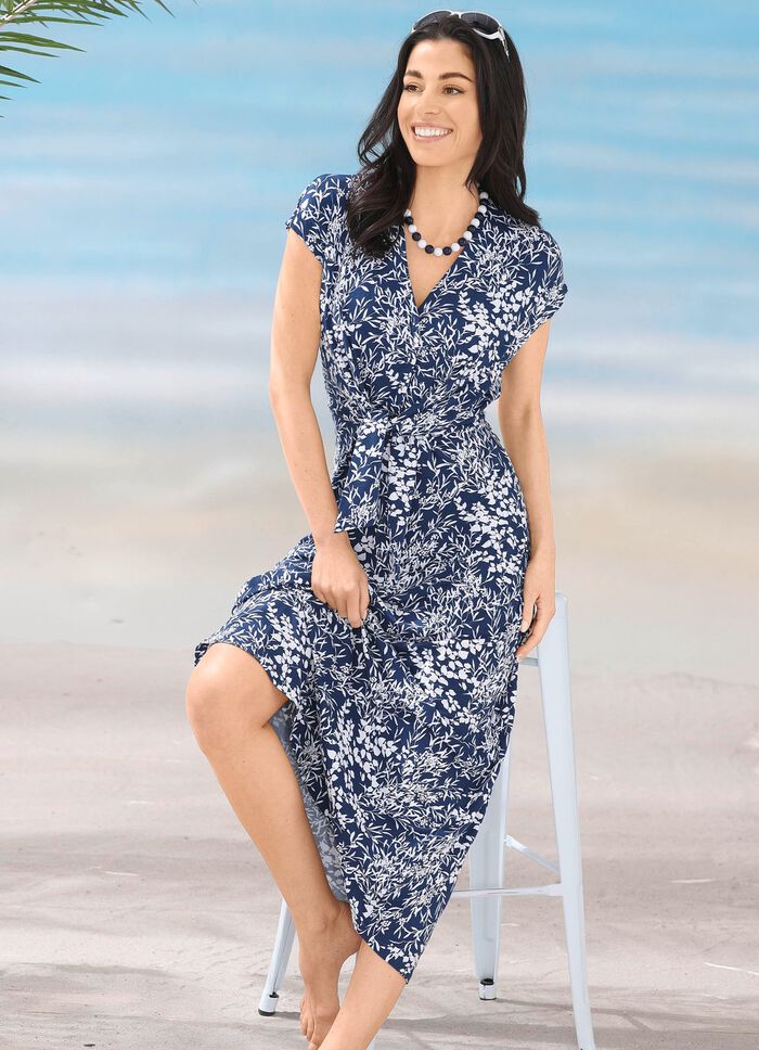 Laurina jurk met een verfijnde look MARINEBLAUW