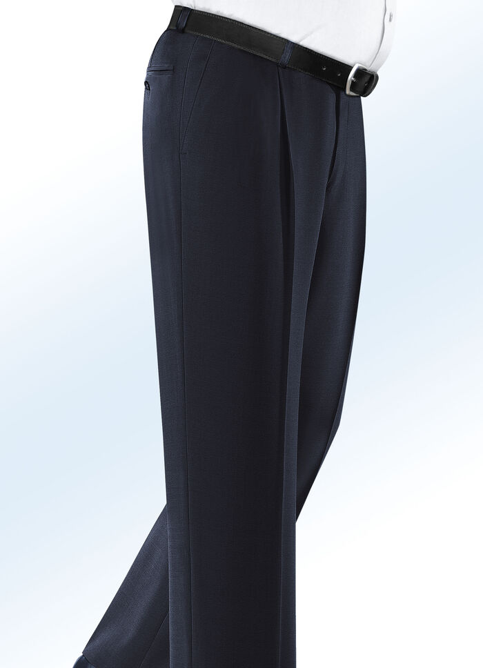 Onderbuikbroek "Klaus Models" met plooien in 4 kleuren MARINE