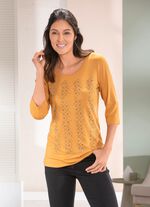 Shirt met contrasterende decoratieve platen in 2 kleuren MA&Iuml;SGEEL