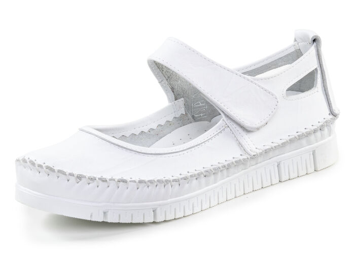 Gemini mocassinpantoffels met subtiele kreukstructuur WIT