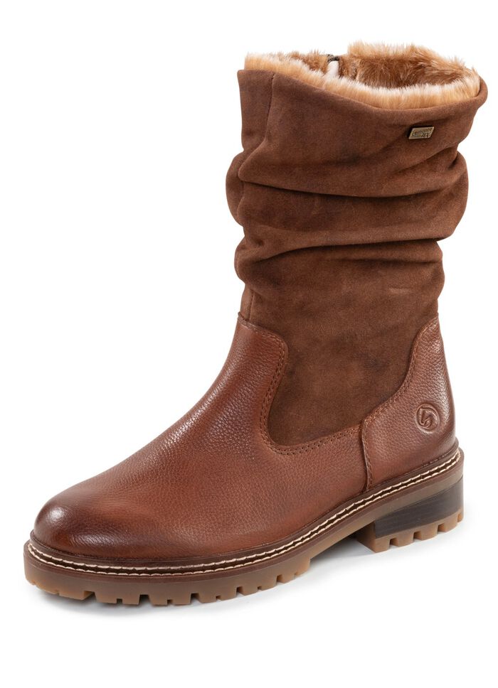 Remonte laarzen met rimpels BRUIN