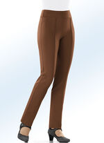 Jerseybroek met een hogere, elastische tailleband COGNAC