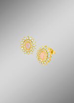 Oorbellen met witte topaas, blauwe topaas en opaal 