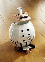 Afvalbak in de vorm van een chef-kok 