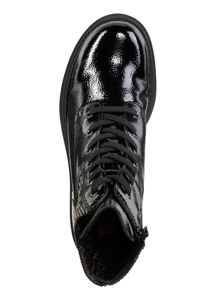 Rieker, stijlvolle dames enkellaarsjes, winterschoenen, met rits ZWART-GOUD
