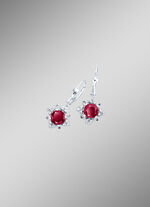 Oorbellen met echte granaat en echte marcasiet